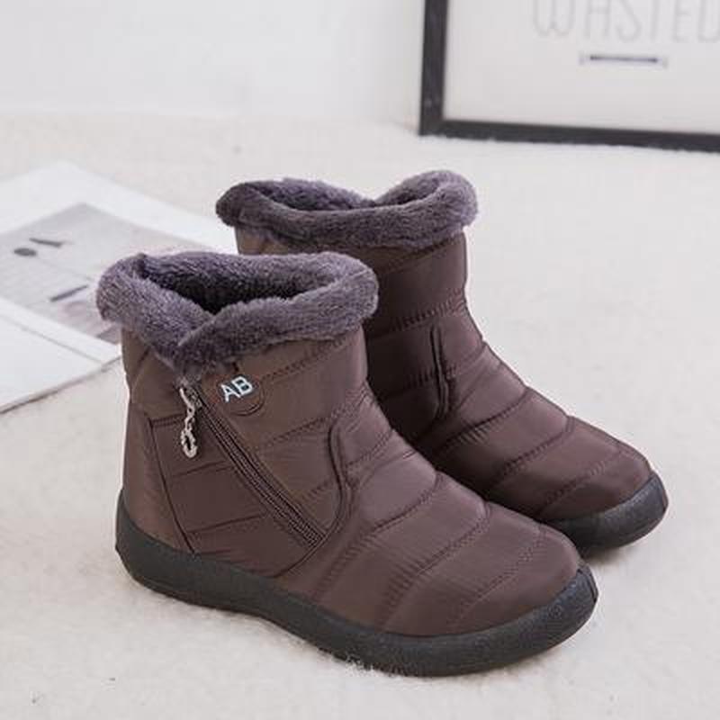 35-43 Women's Warm and Waterproof Cotton Shoes Nylon Snow Boots Winter Ankle Boots Non-slip Short Boots