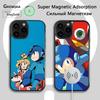 Чехол для телефона игры R-Rockman M-Megaman Для iPhone 16e,16,15,14,13,12,11,Plus,Pro,Max,Mini Магнитная беспроводная зарядка Magsafe