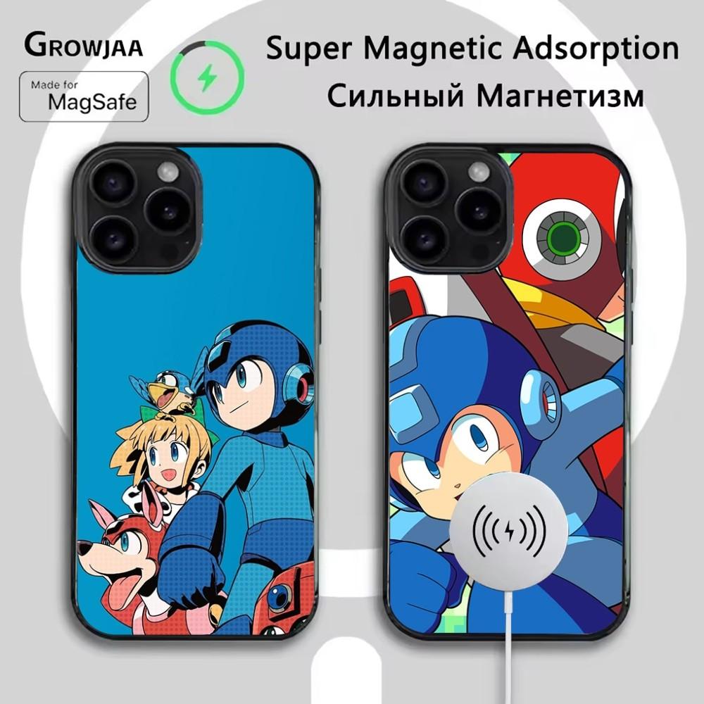 Чехол для телефона игры R-Rockman M-Megaman Для iPhone 16e,16,15,14,13,12,11,Plus,Pro,Max,Mini Магнитная беспроводная зарядка Magsafe