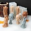 Силиконовая форма для свечи-черепа на Хэллоуин, форма для настольного украшения, форма для DIY из гипса