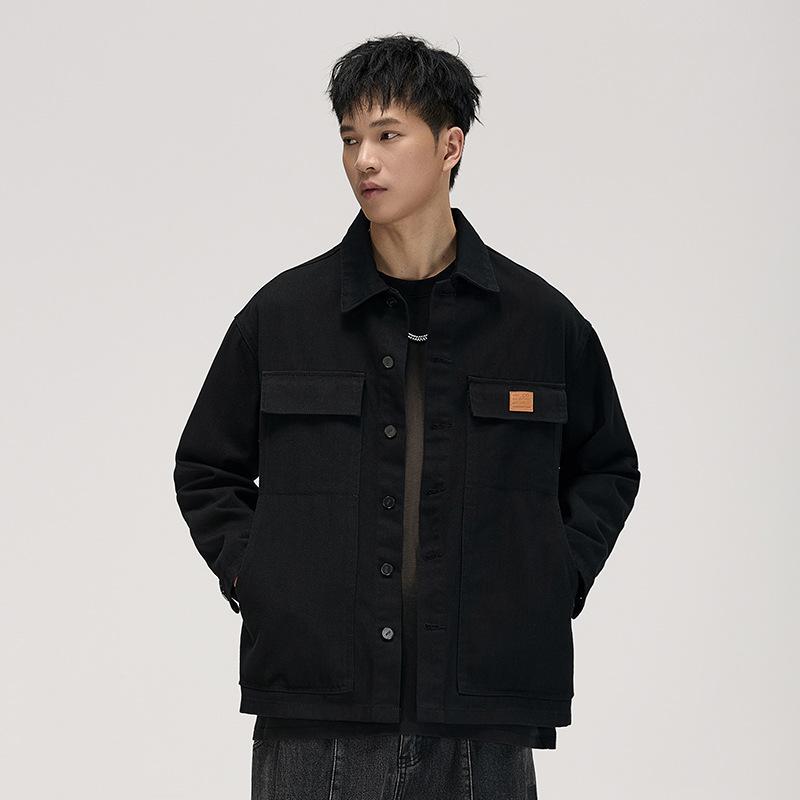 Американская ретро-куртка мужская рубашка для инструментов свободная большого размера модная брендовая повседневная джинсовая куртка
