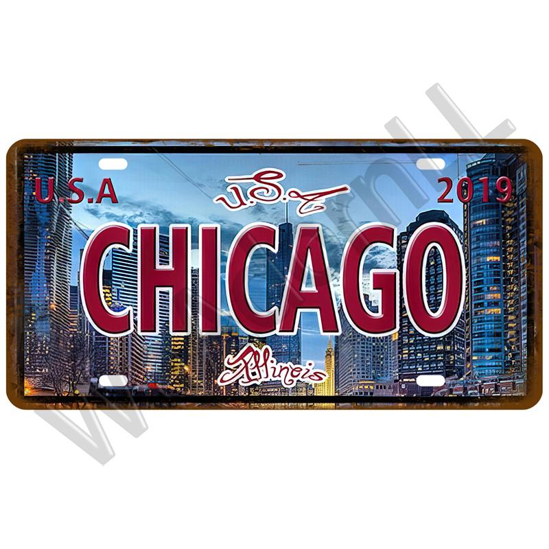 Городской штат Винтаж жестяная вывеска жесть пластина ретро металлический знак плакат для бара паба клуба мужская пещера гараж настенное украшение арт декор