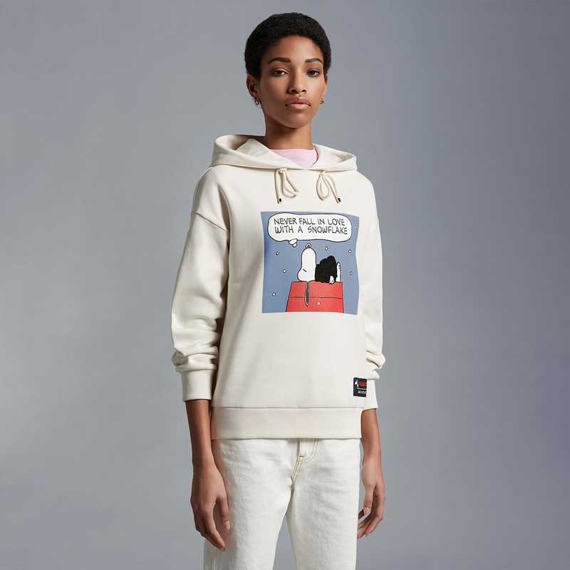Moncler SS23 Anime Pattern Hooded Pullover Cartoon Sweatshirt Women sweatshirt Optical-White I10938G00040899M9001