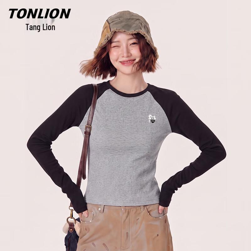 Женская облегающая футболка с длинным рукавом и графическим принтом TonLion