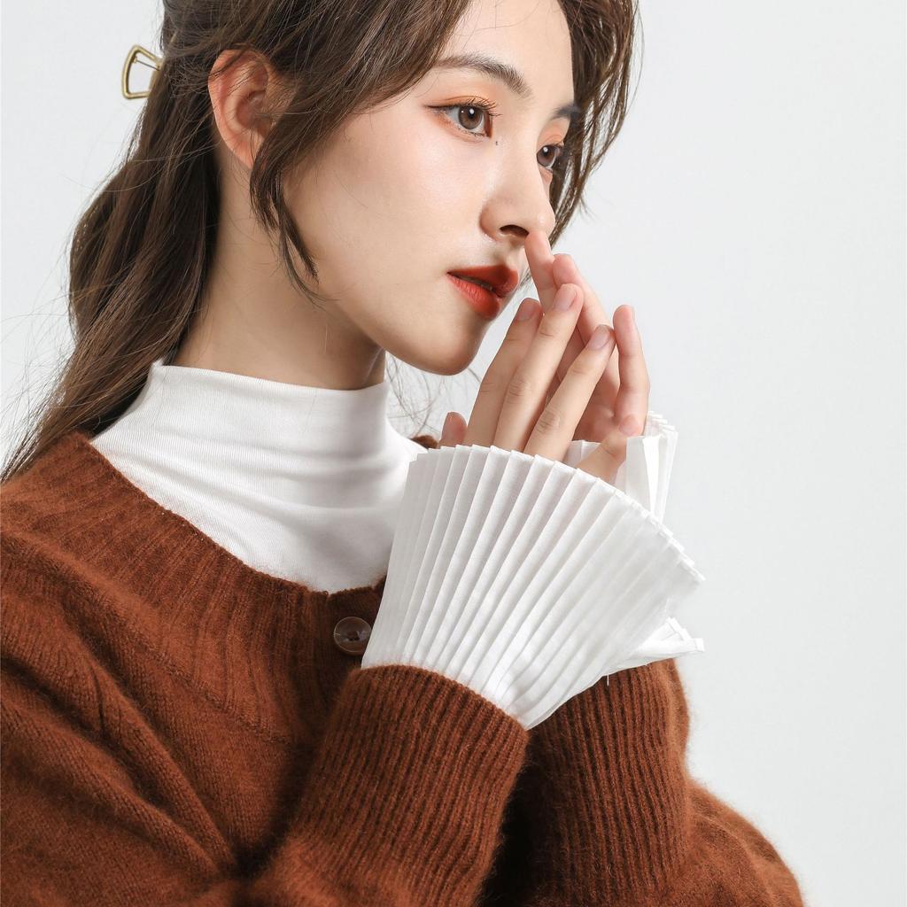 Pleated Pearl Cuffs, Accessories, Lace Touch, Decorative Cuffs, False Collar