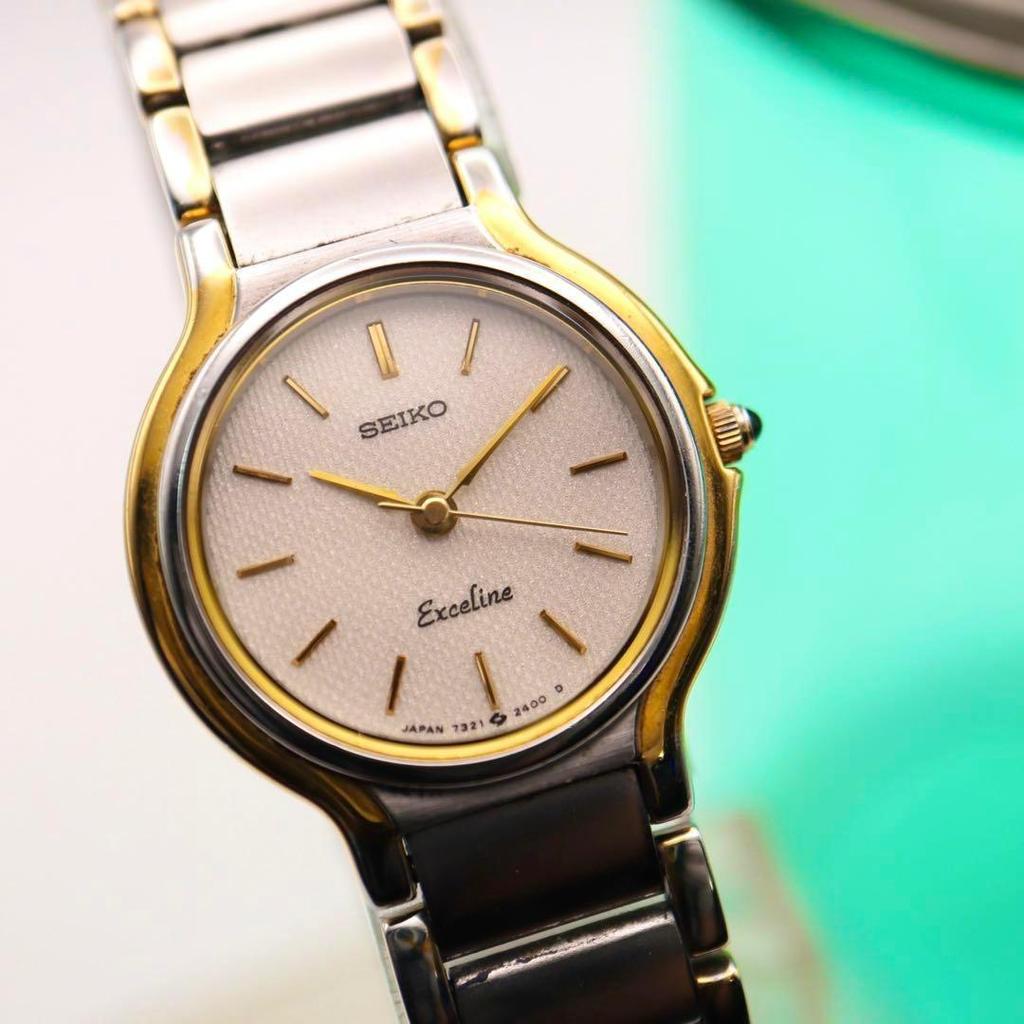 [USED] Good Condition SEIKO Exceline Women's Watch, Gold and Silver, 934