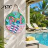 Wooden Hanging Sign Summer Pool Sign, Weather Resistant Solid Wood Plaque with Party Gift Hemp Rope for Outdoor Beach And Swimming Decoration