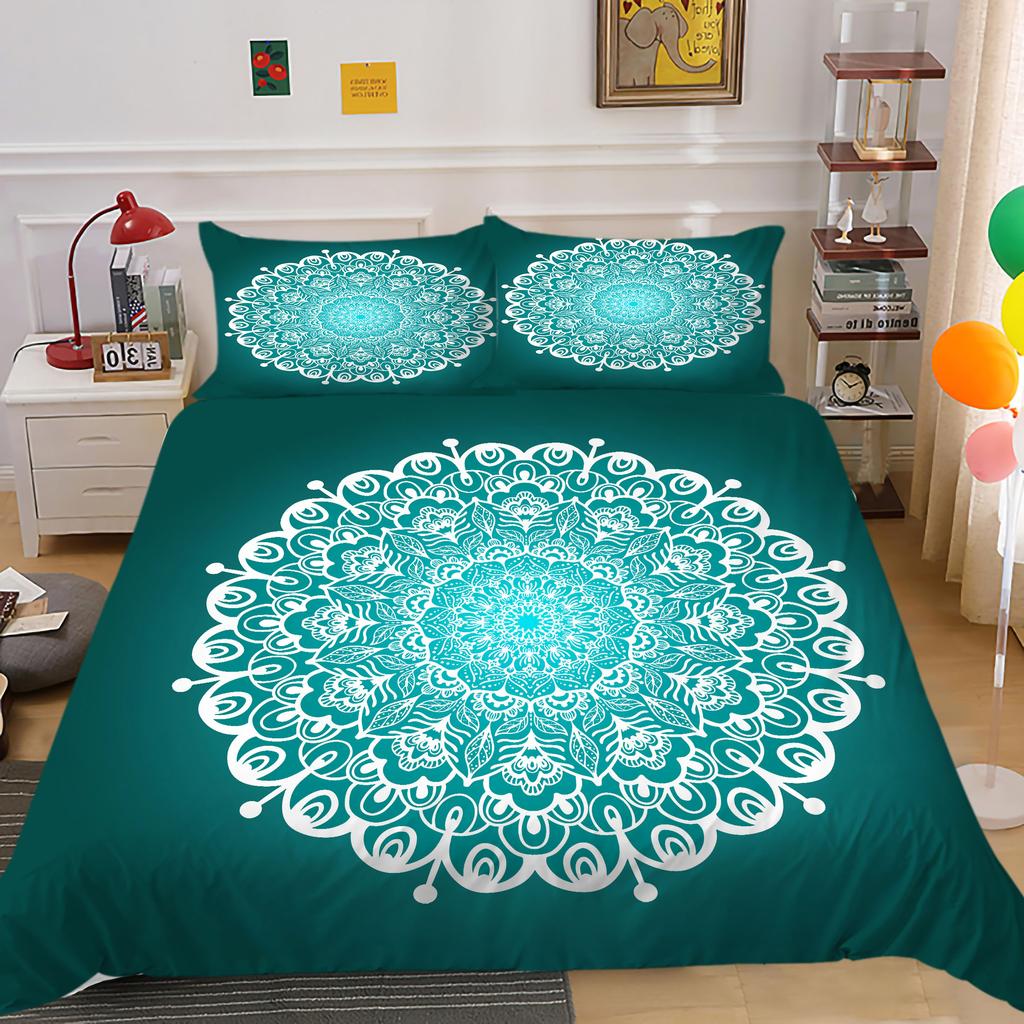 3D Geometric Bedding Set with Line Down Duvet and Pillowcase 2/3 Pieces AU180 * 210 Full Size Soft Home Decoration