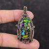 Fiesta Kingman Turquoise Pendant Copper Wire Wrapped Gemstone Pendant Multi Copper Turquoise Pendant Handmade Copper Jewelry Gift For Mother