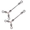 15Pcs Durable Y Shape 3 Way Rolling Swivels Fishing Hook Lure Connectors Tackle Accessory(12#)