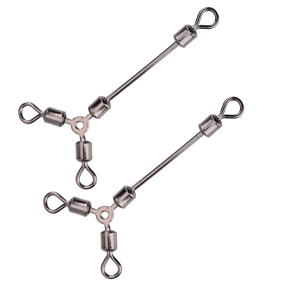 15Pcs Durable Y Shape 3 Way Rolling Swivels Fishing Hook Lure Connectors Tackle Accessory(12#)