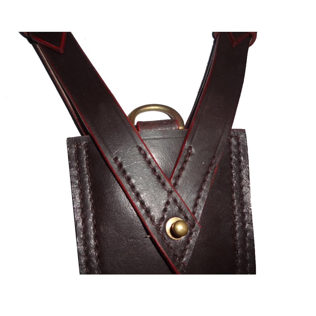 WWII British Army Sam Browne Leather Sword Frog for Belt Dark Brown DI-8FX8-4RQK