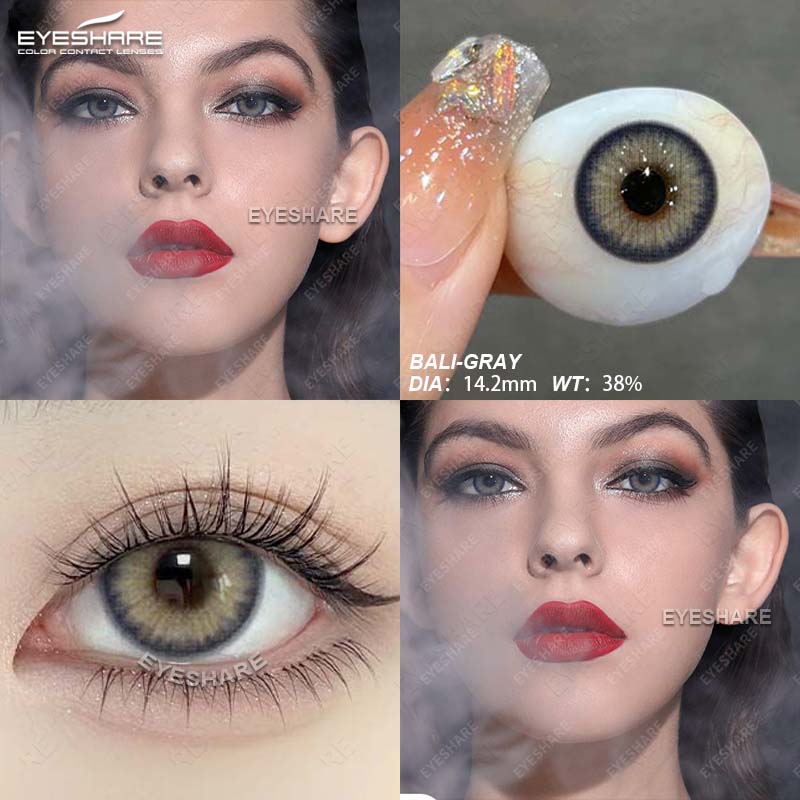 Eyeshare Цветные контактные линзы Темно-синие очковые линзы Коричнево-серые контактные линзы Темно-зеленые линзы Черно-серые линзы 1 пара