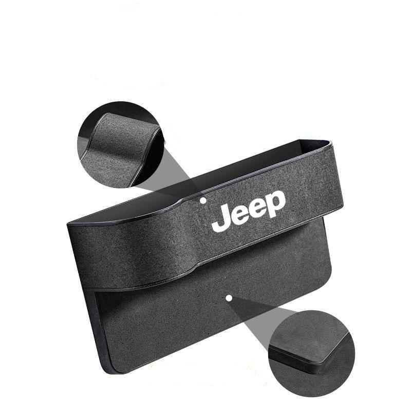 Car Seat Gap Box Pocket Seat Crevice Suede Storage Bag For Jeep Grand Cherokee Wrangler JK Gladiator Compass Renegade Patriot AKT1