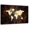 Canvas Print Brown World Map