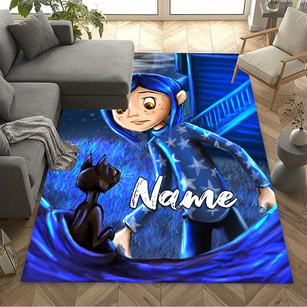 Nighttime Adventure Stars Customize Your Name Floor Mat Suitable for Game Room Study room Decorate room Playrooms Antislip Carpet Anime Office Decor