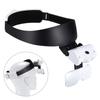 Head Mounted Magnifier 2 LED Hands Free Headband Magnifying Glass 1X 1.5X 2X 2.5X 3.5X for Close Work Reading Repairing