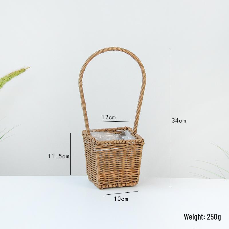 Корзина из ротанга ручной работы: Фруктовая, Пикниковая, Цветочная сумка-тоут для Фестивалей и Декора
