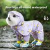 Dog Rainy Day Out Colorful Sun Cloak Four-legged Raincoat Medium and Small Dog Waterproof All-inclusive Pet Teddy Clothes