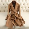 Autumn and Winter New Small Double-sided Cashmere Coat Women's Medium and Long Slim-fitting Woolen Coat