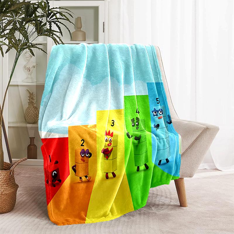 1pc Blanket Numberblocks3 Print Design, Lightweight Blanket for Sofa, Bed- Soft &Warm, Gift for All Seasons like Christmas, Halloween