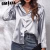 Women's Fashion Casual Solid Color Print Long Sleeve POLO Neck Blouses & Shirts