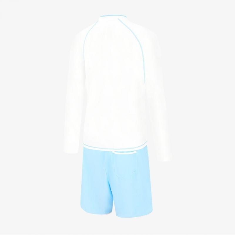 Arena Men S Wavy Regular Fit Zip Up raSh Guard Set A6bm1pc01 Wht