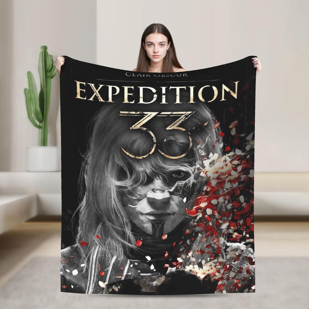 Warm Soft Blankets Airplane Travel Clair Obscur Expedition 33 Game Bedding Throws Flannel Bedspread For Home Decor Sofa Bed