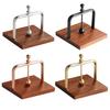 Modern Aesthetic Aluminum Alloy Napkin Dispenser With Weighted Arm Wood Base For Dining Table Countertop Storage