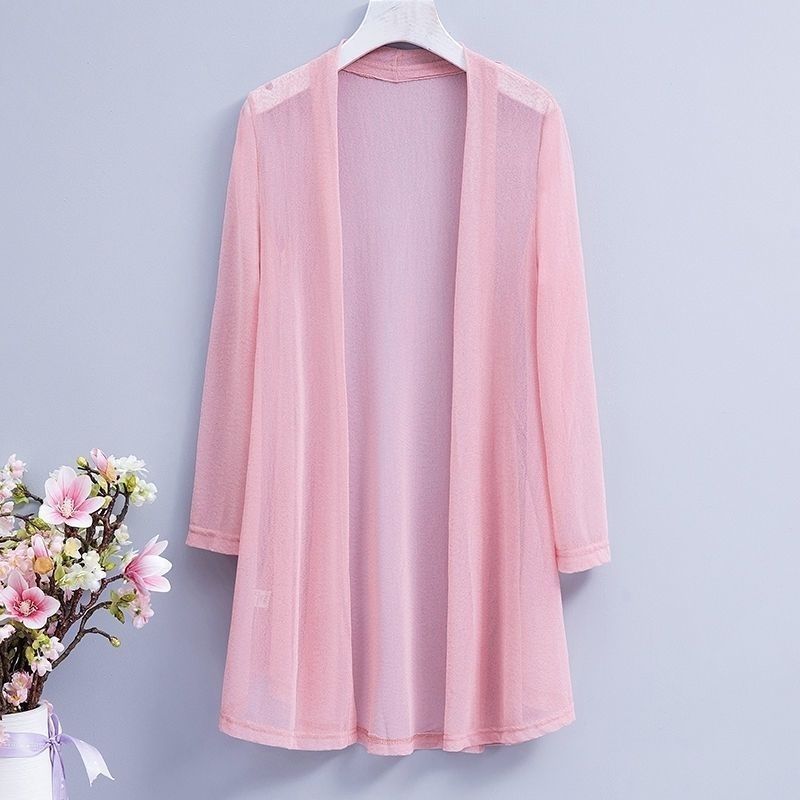 Летняя одежда для защиты от солнца для женщин, длинный сетчатый платок с длинными рукавами, внешний кардиган