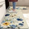 1Pcs Anti Fatigue Kitchen Rugs, OneHouse Flowers Print Waterproof Non-Slip Thick Cushioned Kitchen Mat Heavy Duty Comfort Standing Mat for Kitchen