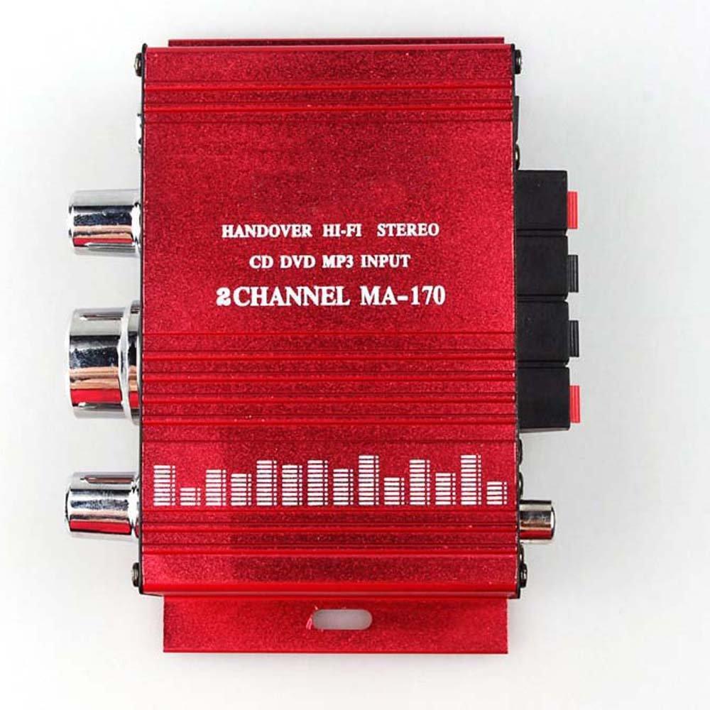 PolarLander MA170 Mini Small Amplifier Car Amplifier 2.0 20W Home Desktop Computer Amplifier HiFi Red