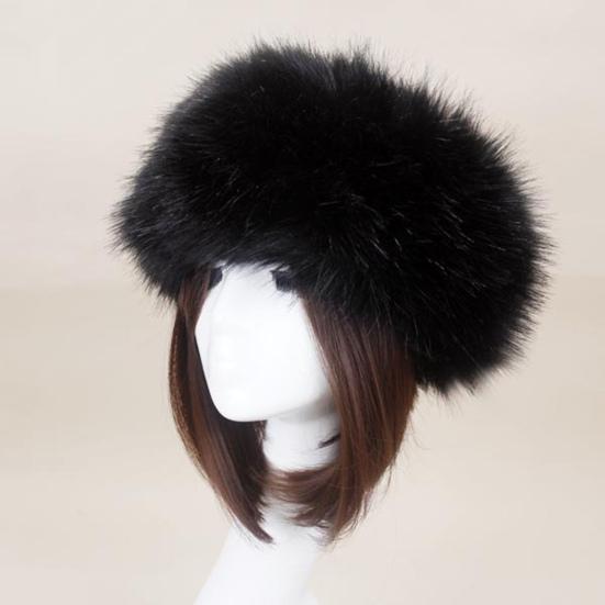 Winter Basin Hat Faux Fur Lined Hollow Top Foldable Warmth Retention Fuzzy