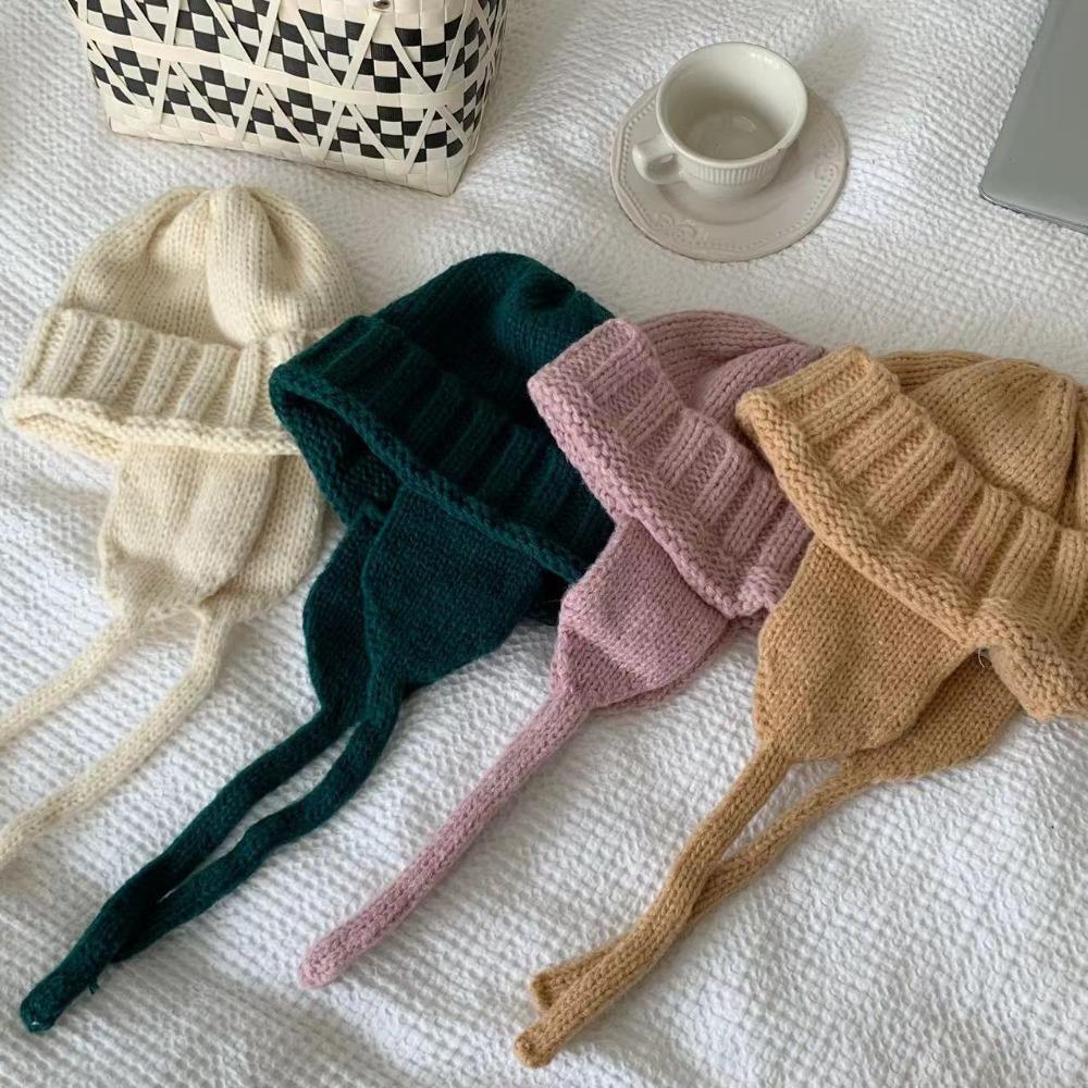 Knitting Knitted Trapper Hat Elastic Outdoor Warmer Knitted Hats Fashion Knitted Wool Flying Hat