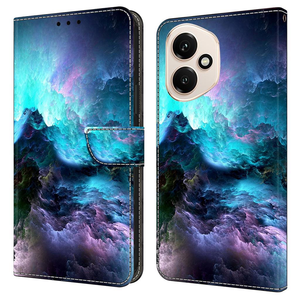 Для Honor 400 5G (Глобальный) Кожаный чехол с принтом, кошелек-подставка, откидная крышка для телефона