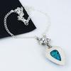 Натуральный тибатне бирюзовый драгоценный камень ручной работы из стерлингового серебра 925 пробы гальванопластика цветок ожерелье, тибатне бирюзовый серебро для жены унисекс кулон подарок