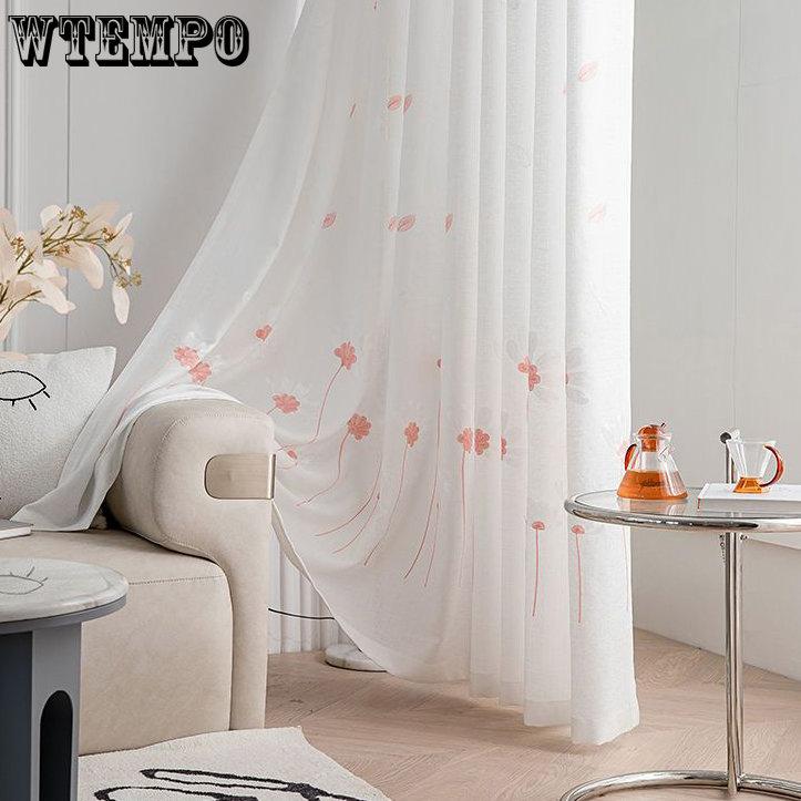 WTEMPO 2 шт. полузатеняющие оконные ширмы для гостиной, спальни, балкона, готовые шторы, дешевые солнцезащитные утолщенные белые марлевые шторы