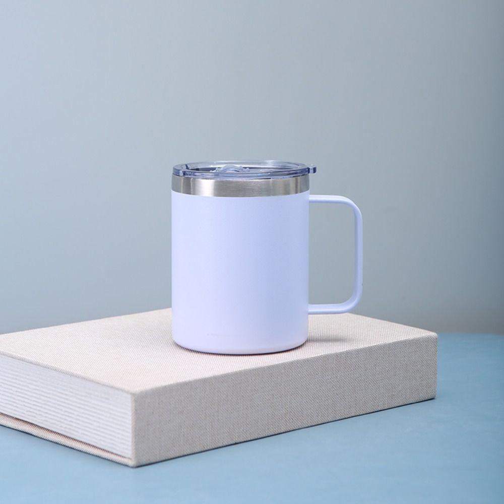 12oz/14oz Handle Mug Double-layer Mini Vacuum Cup Drinkware Thermos Cup Milk