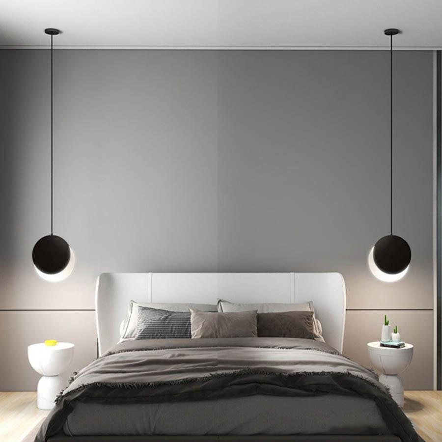 Современные светодиодные подвесные светильники Moon Shadow для прикроватного столика, обеденной зоны, кухни, подвесные светильники для спальни, маленькая люстра на тумбочке