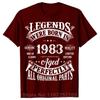 40th Vintage Legends Born In 1983 40 Years Old T Shirts Graphic Cotton Streetwear Short Sleeve Birthday Gifts