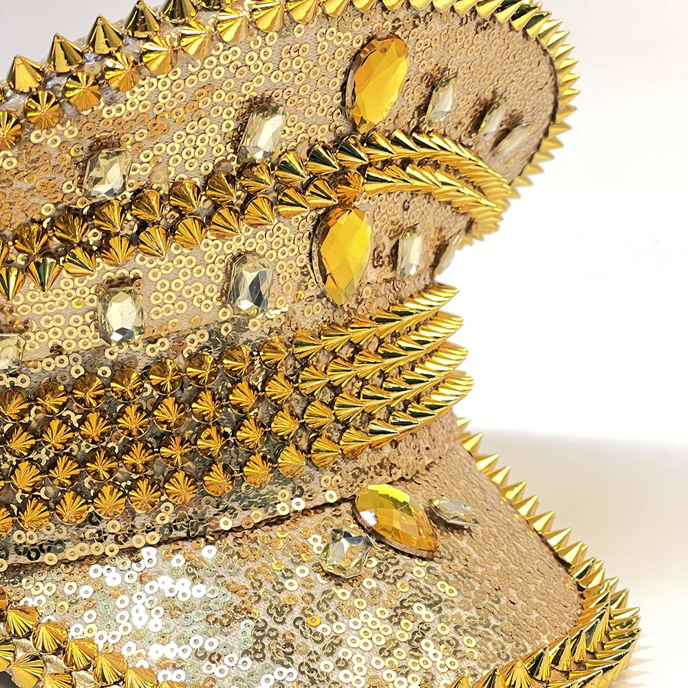 Женская и мужская кепка в стиле стимпанк в стиле милитари, кепка капитана с шипами для леди, сержантская шляпа, шляпа для девичника, праздничная шляпа на день рождения, шляпа