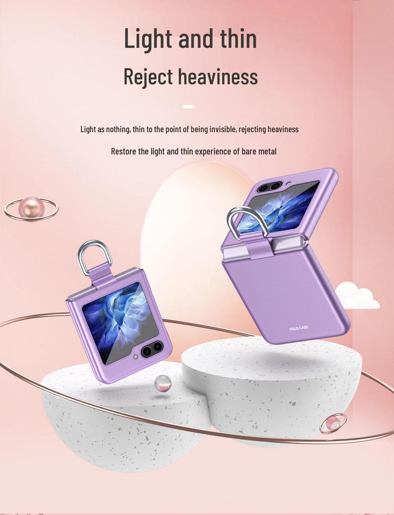 Чехол-ремешок Samsung Z Flip7 Silk Ribbon: Защитный чехол с полным покрытием и держателем-кольцом для Flip6/5, ощущается как вторая кожа.