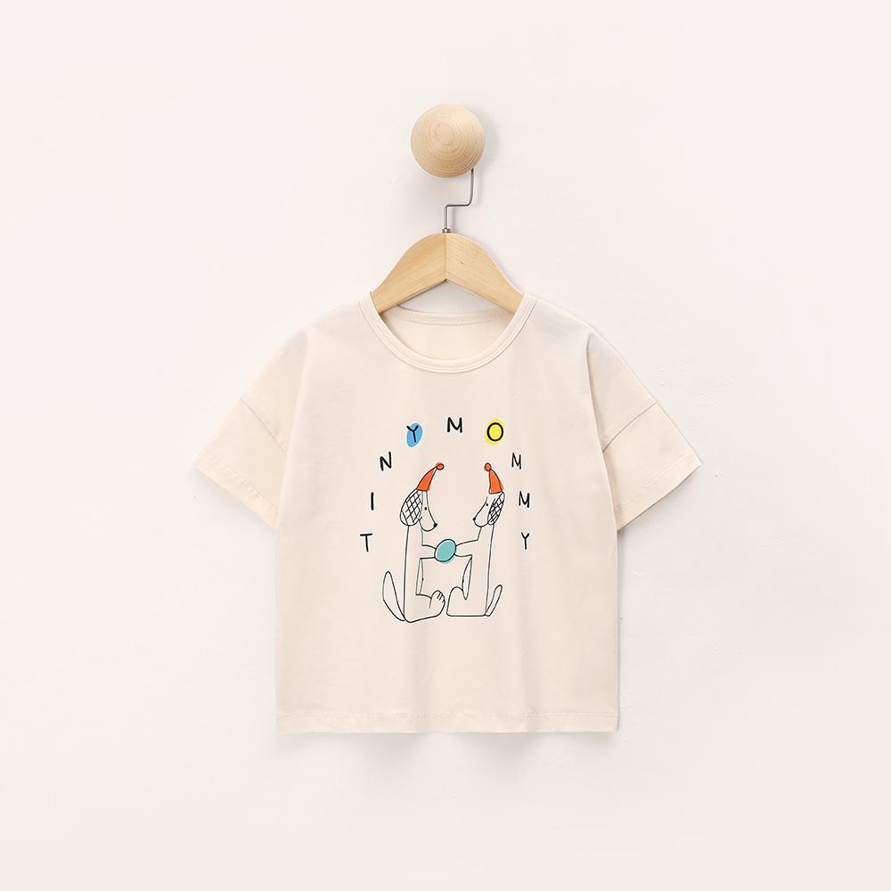 Модный топ с короткими рукавами для девочек, летняя детская повседневная футболка с круглым вырезом и забавным принтом для детей
