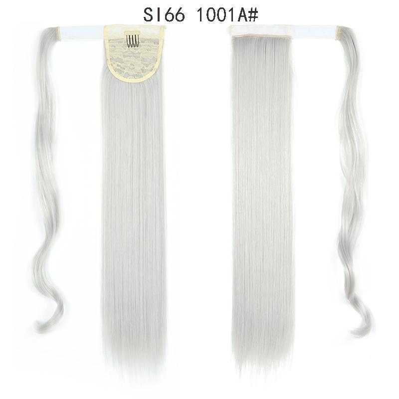 Straight Synthetic Clip In Drawstring Ponytail Hairpieces for Women High Temperature Fiber