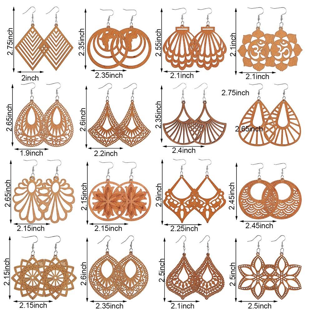 Craft Wood Earrings Bohemian Dangle Earrings Pendant Earring Making African