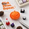 3D Printed Fidget Toy Halloween Clicker for Stress Relief, Pumpkin Skull Ghost Witch Relief Hat Finger Clicker, Push Button Bag Charm