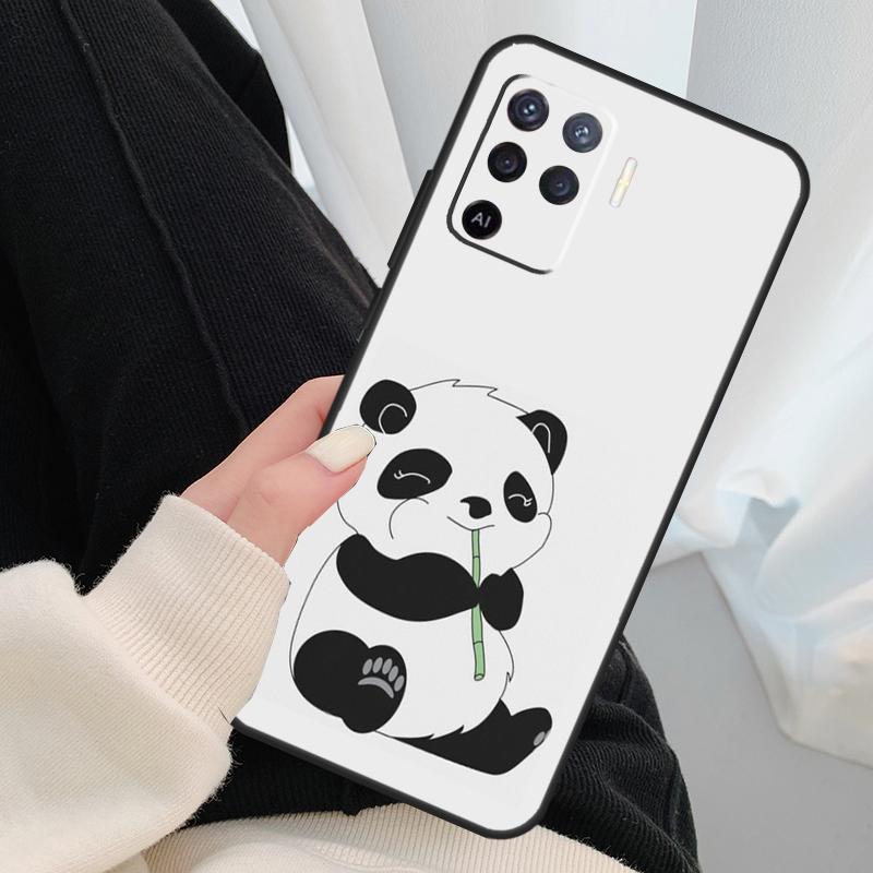 Мультяшный чехол-панда для Oppo A54 A74 A94 A18 A57 A17 A77 A38 A58 A78 A98 A80 A60 A40 A96 A76 A16 A15 A5 Pro