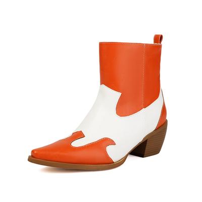 Krazing Po Полиуретан PU Зимние Остроносые Размер 33 Ковбойские Сапоги Размер 43 Комбинированный Цвет Массивный Каблук Ботильоны