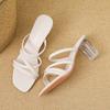 X 2026-5 Thick Heel Cool Slippers Women Wear 2025 New Temperament Open-toed Fairy One-word Drag