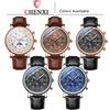 Chenxi Men's Watch Leather Chronograph Date Quartz Watches Phase Moon Timing Business Luminous Wrist Watch